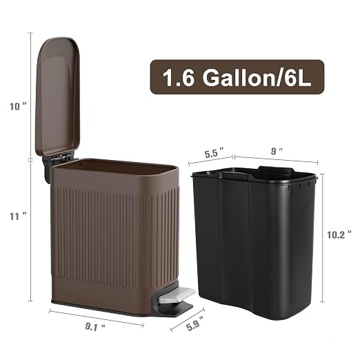 TrashAid Slim Bathroom Trash Can - Image 8