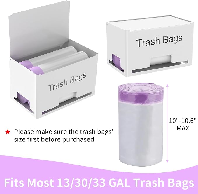 STWWO 2-Pack Trash Bag Holder Dispenser, Stackable Garbage Bag Dispenser | - Image 5