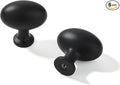khtumeware 6 Pack 1-3/8 inch(35mm) Black Cabinet Knobs Dresser Knobs Oval Drawer Knobs Kitchen Cabinet Hardware Egg Knobs for Dresser Drawers