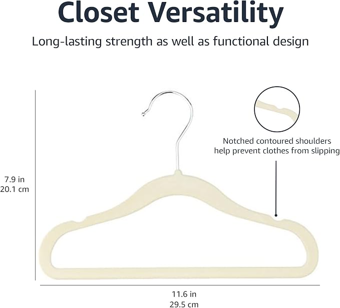 Amazon Basics Kids Space Saving Velvet Non-Slip Clothes Hangers - Image 5