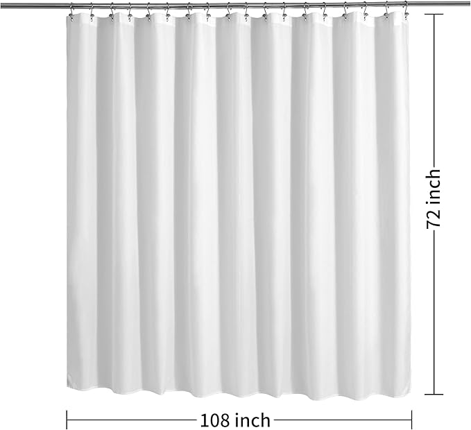 ALYVIA SPRING 108x72 Extra Wide Waterproof Shower Curtain or Liner White - Image 7