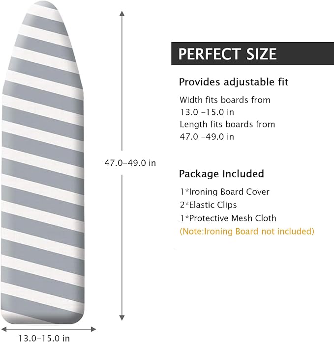 SheeChung Ironing Board Cover and Pad 49"x15", Scorch and Stain Resistant - Image 2
