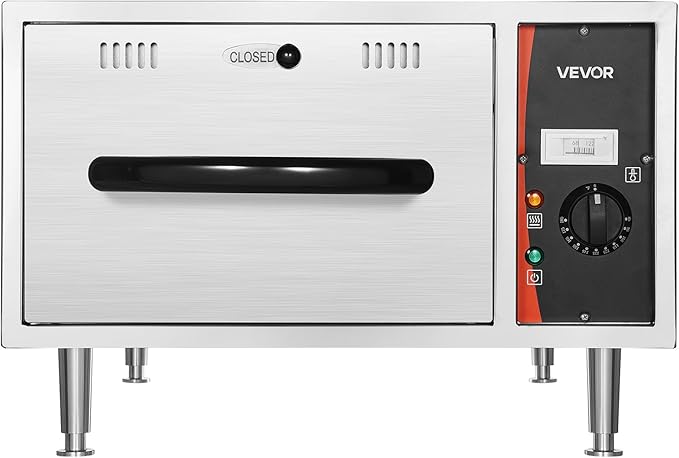 VEVOR Commercial Electric Drawer Warmer, Single-Drawer Stainless Steel Food Warmer, Freestanding Slim Warming Drawer Cabinet, 85°F–185°F Wide Temperature Range, for Restaurant, Hotel, Bakery & Kitchen
