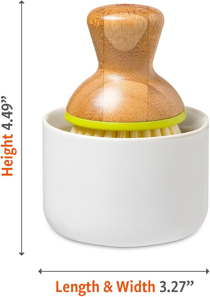 Full Circle Bubbly Palm Brush & Ceramic Soap Dispenser - Image 8