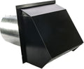 RDP Hooded Wall Vent with Screen and Damper (10 Inch, Black)