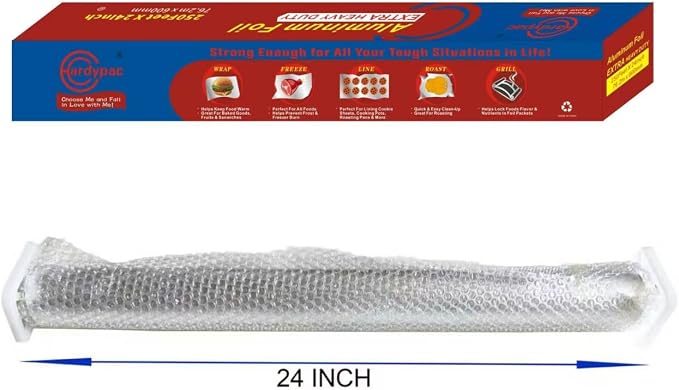 24 Inch Extra Wide Extra Heavy Duty Aluminum Foil Roll, 24 Inch Width x 250 - Image 3