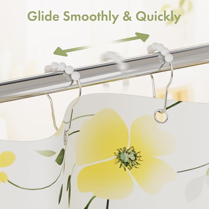 Shower Curtain Hooks, Decorative Stainless Steel Shower Curtain Hooks - Image 7