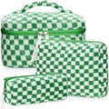 BuyCard Quilted Makeup Bag Set, CuteFloral Cotton Coquette Makeup Bag Toiletry by BuyCard