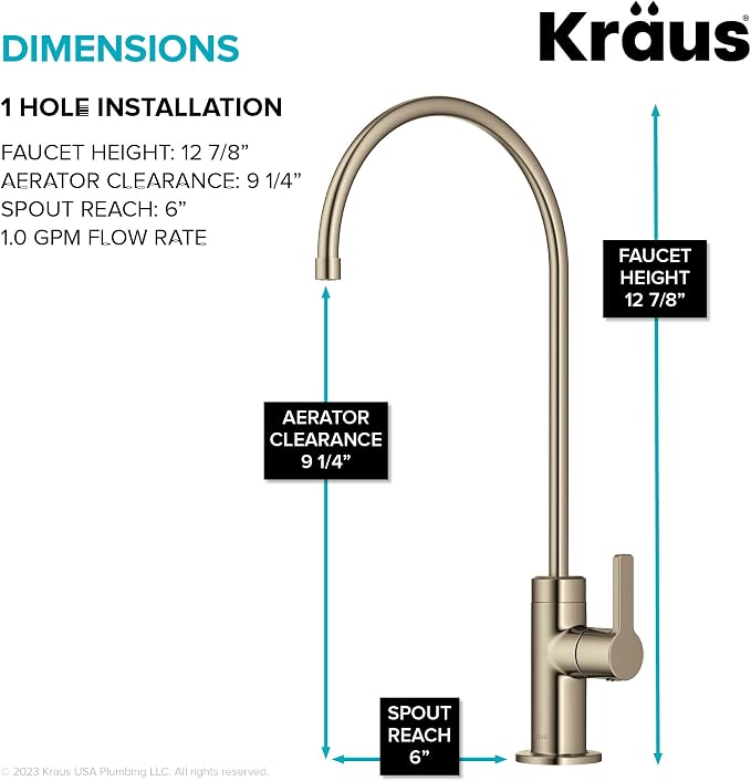 KRAUS Oletto Single Handle Drinking Water Filter Faucet - Image 7