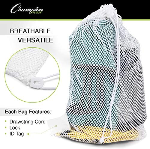Champion Sports Mesh Equipment Bag – Heavy-Duty Nylon Drawstring Bag - Image 3