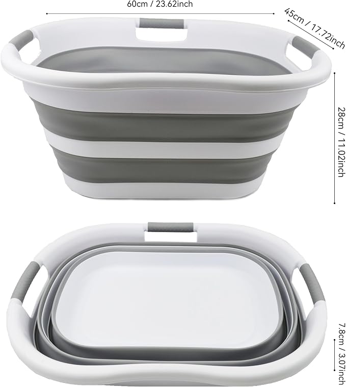 SAMMART 40L Collapsible Plastic Laundry Basket - Image 2
