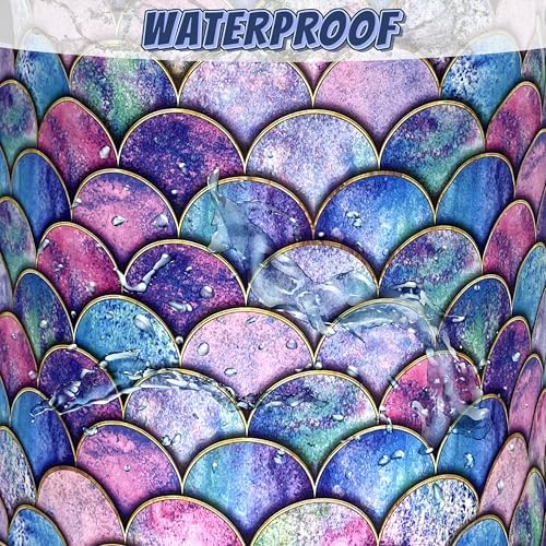 Mermaid Scales Laundry Basket Oxford Cloth Foldable Hamper 18.9x16.5 Inch - Image 4