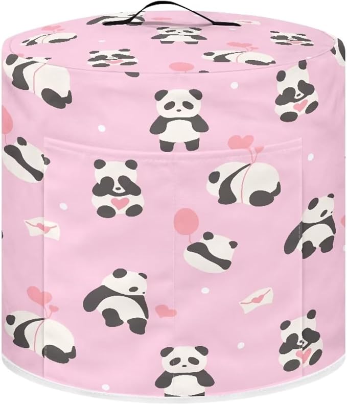 Flashideas Cute Panda Pressure Cooker Cover for Women Dust-proof Cover for Rice Cooker Air Fryer Kitchen Appliance Covers with Top Handle and Pocket Home Kitchen Decor Gifts for Friends