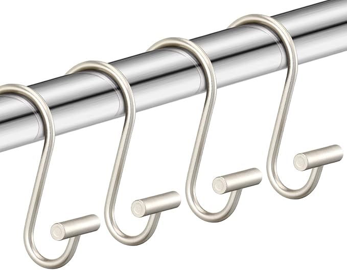 Nickel Shower Curtain Hooks, Rust Proof Shower Curtain Rings by CHICTIE