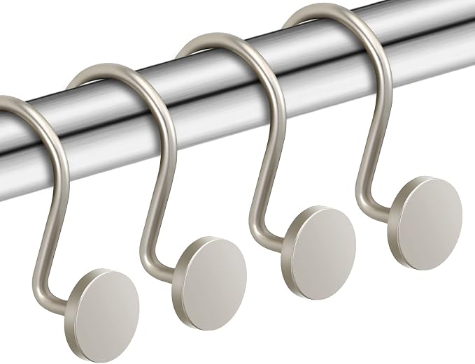 CHICTIE Nickel Shower Curtain Hooks, Rustproof Shower Curtain Rings by CHICTIE