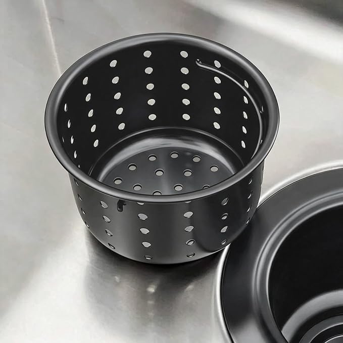 Kitchen Sink Drain Basket Only, Gunmetal Black 3-inch Basket by GZILA