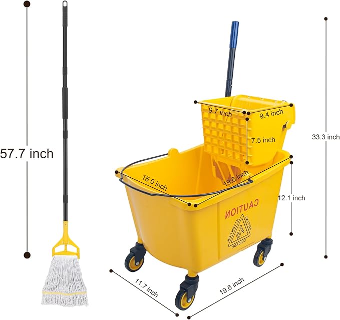 KeFanta 35 Quart Commercial Mop Bucket - Image 3