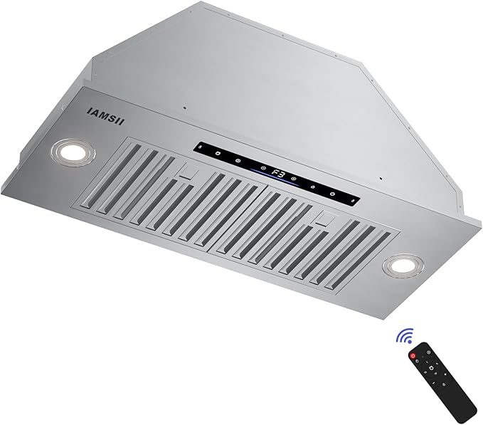 Range Hood Insert 36 inch,Built-in Kitchen Hood with 900 CFM, Ducted/Ductless Convertible Kitchen Vent Hood,Stainless Steel Stove Hood with 4 Speed Gesture Sensing&Touch Control Panel
