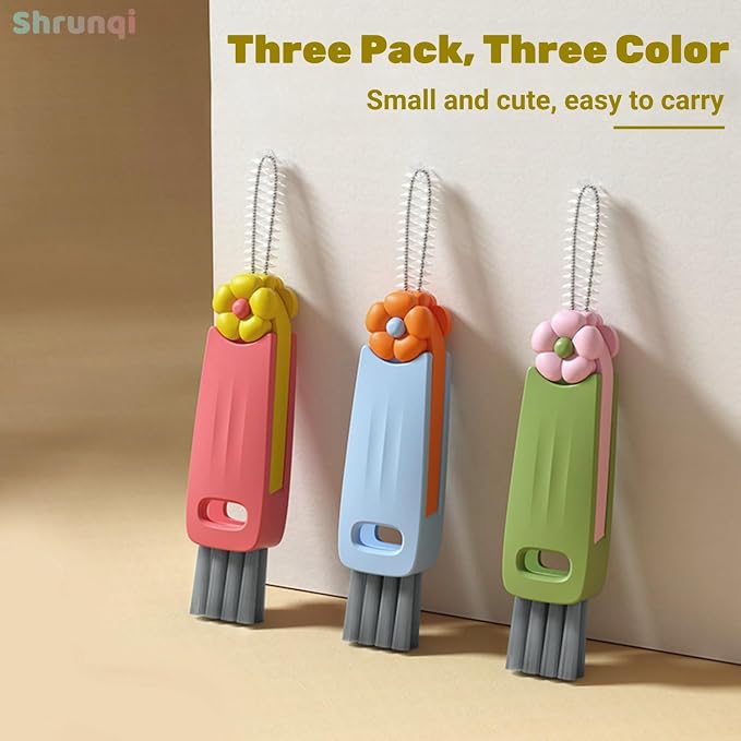 3 in 1 Bottle Cleaning Brush Set, Home Kitchen Crevice Cleaning Tools, Cute - Image 8