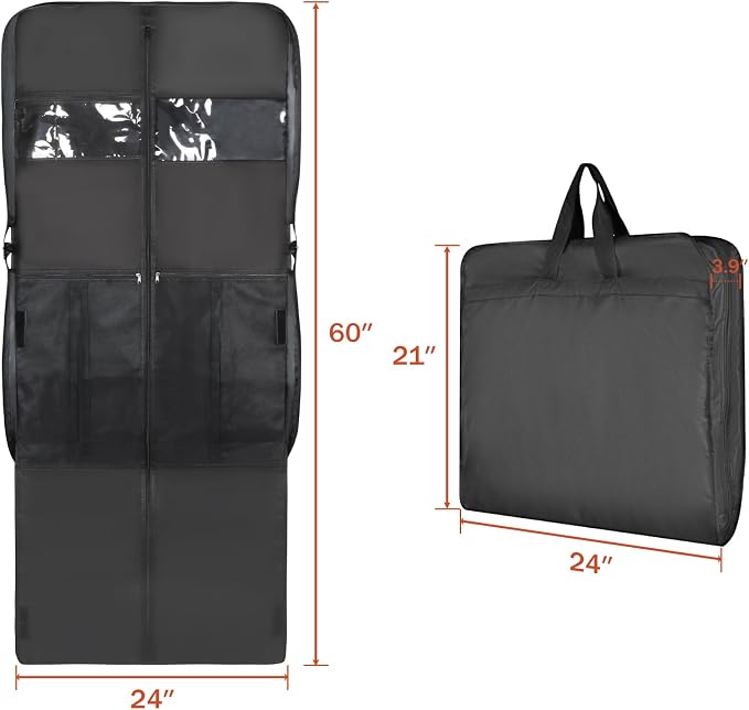 Univivi Garment Bag Suit Bag for Travel and Storage, 60 Inch, Oxford Fabrics - Image 5