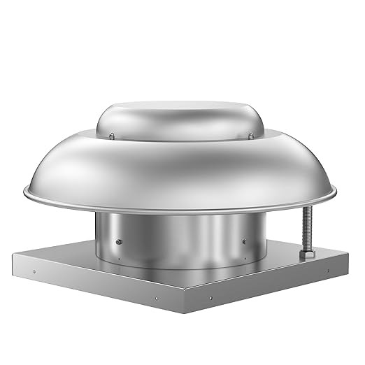Roof Mounted Downblast Exhaust Fan Direct Drive Axial Exhaust Fan -21" Fan Base, 1/6 HP 1160 CFM 115 Volt Single Phase Motor