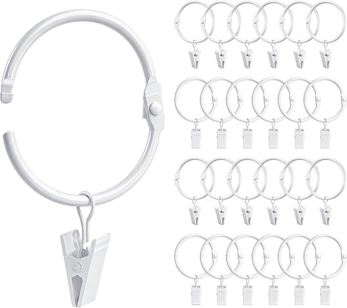 24 Pack 2 Inches Openable Curtain Rings by GinbelDirect