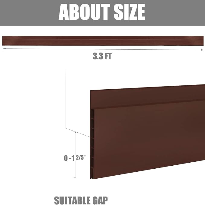Upgraded Door Draft Stopper for Large Gap, Widened Door Sweep Seal Gap Up to - Image 3