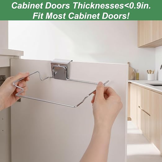 Large Stainless Steel Under Sink Garbage Trash Bag Holder Portable | Metal - Image 4