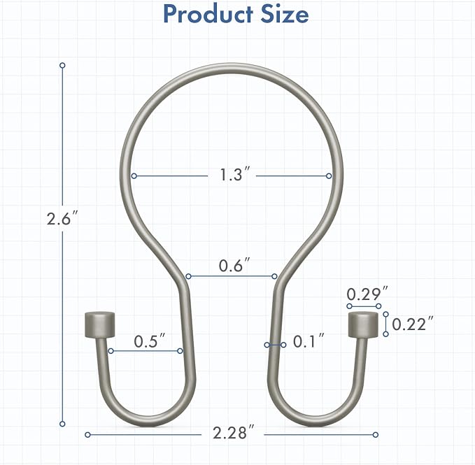 Bathway Shower Curtain Hooks Nickel Shower Curtain Rings - Image 6