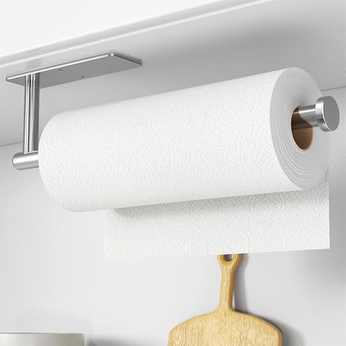 Paper Towel Holder, Self-Adhesive or Drilling， Brushed Nickel, 2 Pack - Image 2