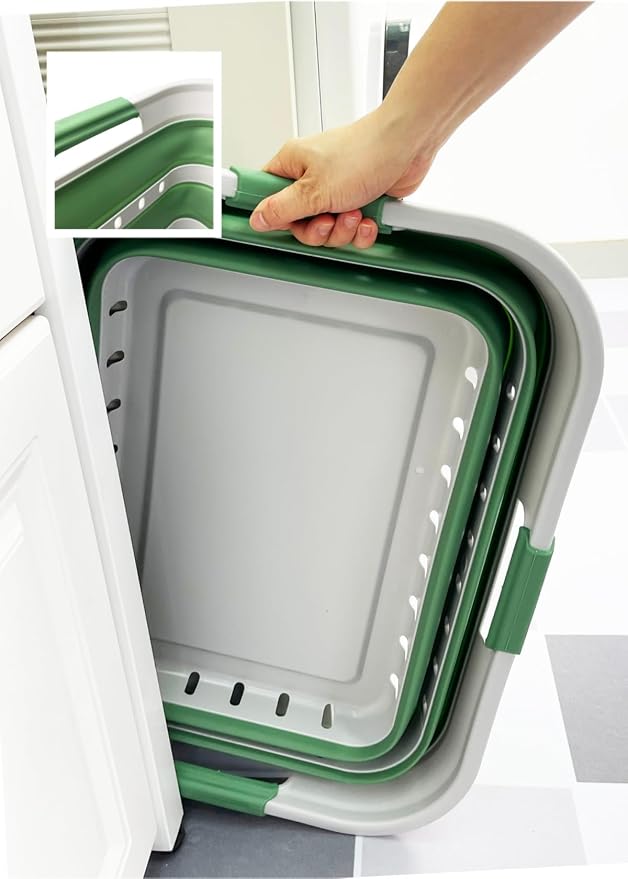 SAMMART 42 Collapsible Plastic Laundry Basket, Foldable Pop Up Storage - Image 7