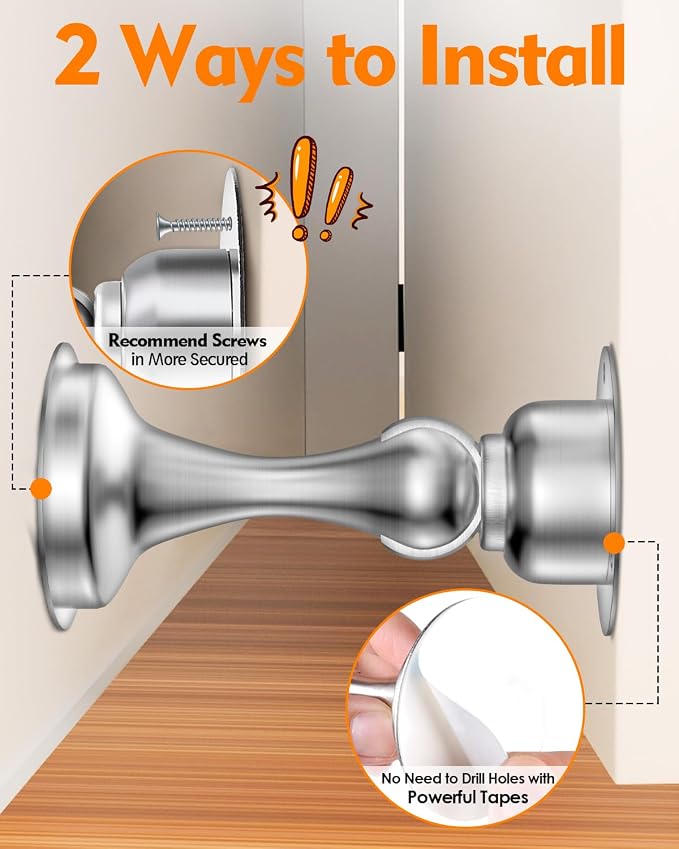 Door Stoppers Magnetic Door Catch Door Stop Holder Doorstop Keep Door Open | - Image 5