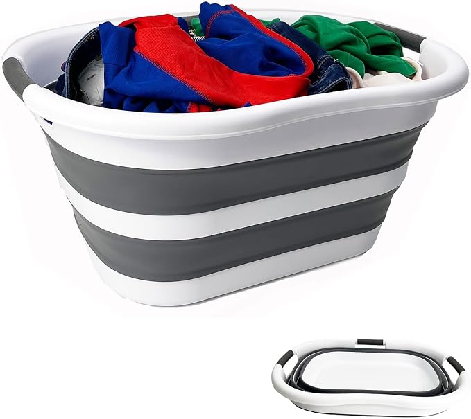 SAMMART 40L Plastic Foldable Laundry Basket/Tub by SAMMART