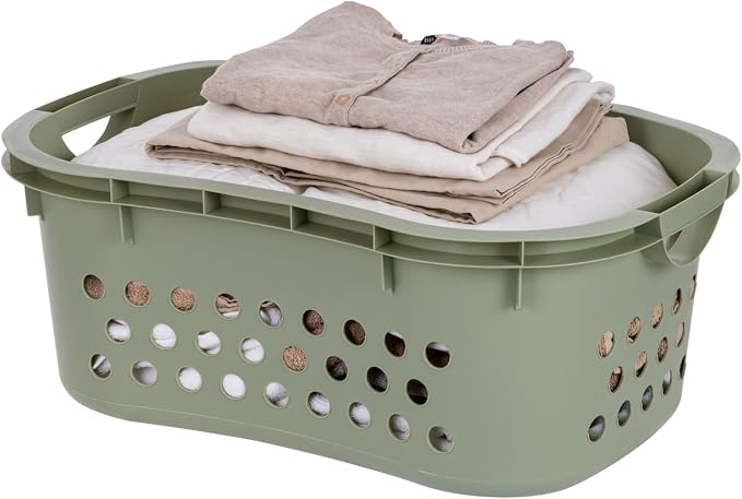 IRIS USA Plastic Laundry Basket 1.5 Bushel, Built-In Handles by IRISUSA