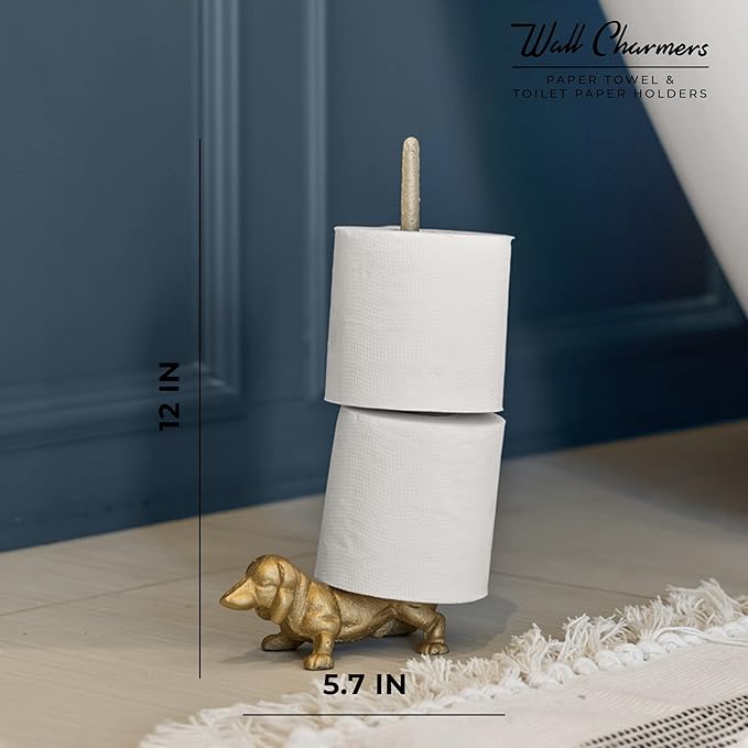 WallCharmers Gold Paper Towel Holder, Metal Toilet or Kitchen Paper Holder - Image 6