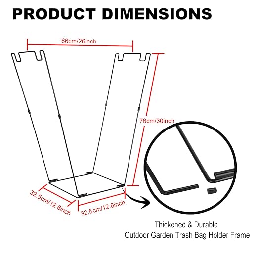 Metal Garbage Bag Holder Frame 2pcs, Trash Bag Holder Stand | Holds 30-45 - Image 2