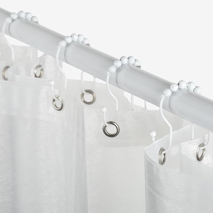 Shower Curtain Hooks, Stainless Steel Shower Curtain Hangers, Double Hook - Image 3