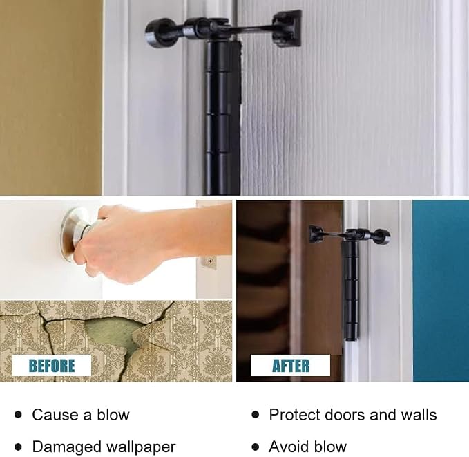16 Pack Hinge Pin Black Door Stopper, Adjustable Heavy Duty Hinge Pin Door Stop - Image 5