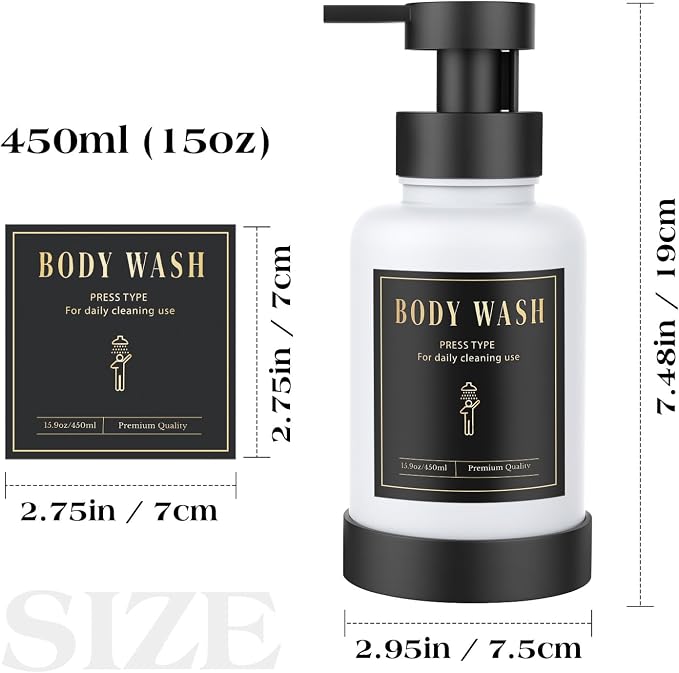 Luxspire Glass Foaming Soap Dispenser 15oz Hand Soap Bottle, 1 Pack | Anti-drip - Image 8