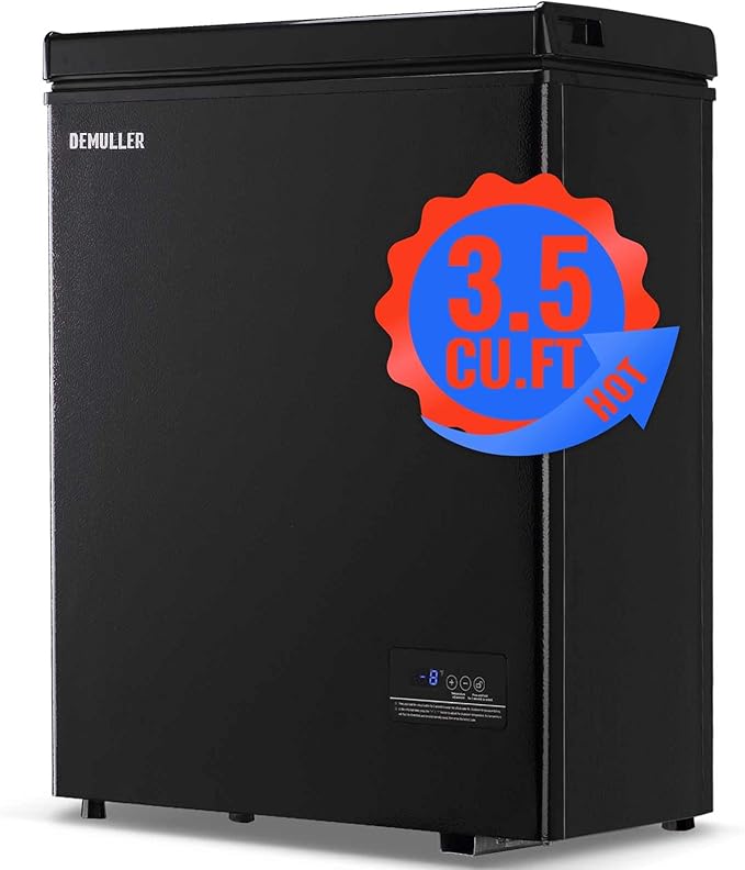 Mini Deep Freezer Small Freezer Top Open Door Chest Freezer with Removable Storage Basket for Home Kitchen Garage