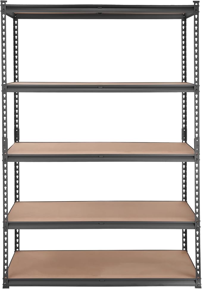 VEVOR Storage Shelving Unit, 5-Tier Adjustable, 2000 lbs Capacity, Heavy Duty Garage Shelves Metal Organizer Utility Rack, Black, 48" L x 18" W x 72" H for Kitchen Pantry Basement Bathroom Laundry | Adjustable, 2000 lbs Capacity, Heavy Duty, Garage She...