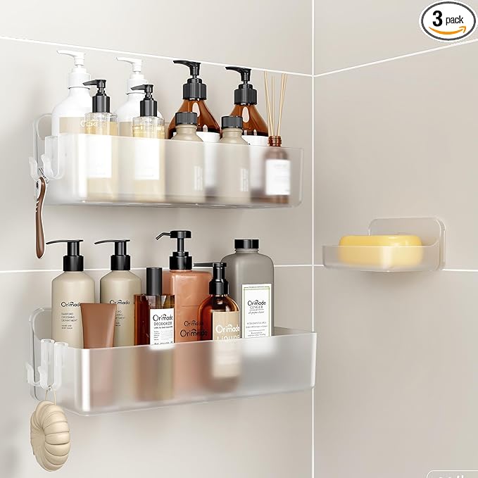 Orimade Shower Caddy 3-Pack, No-Drill Adhesive Shelves by Orimade