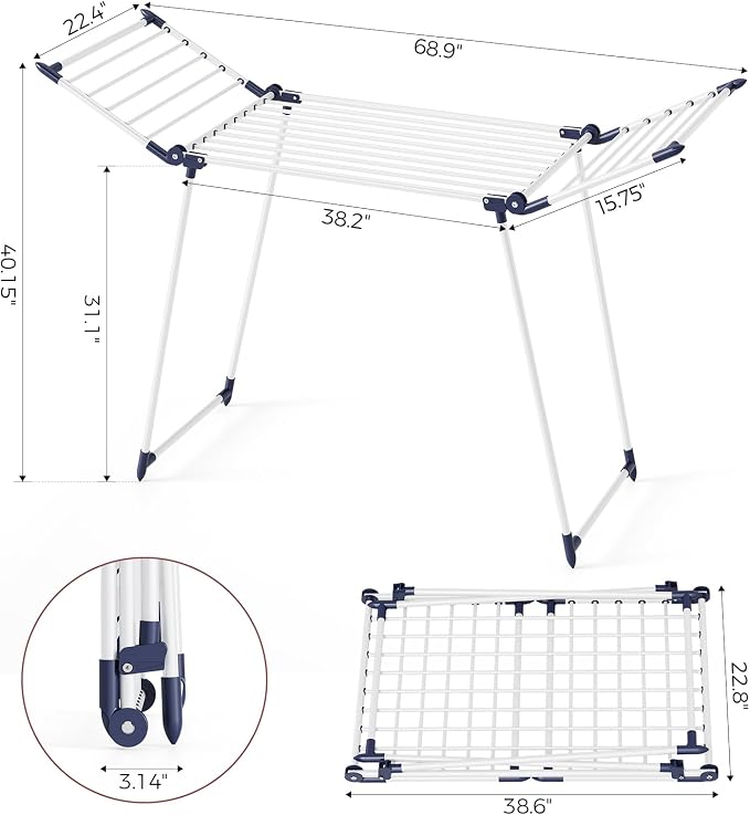 Clothes Drying Rack, Large Capacity Drying Rack, 37lbs Hold, Foldable Drying - Image 2