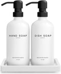 White Glass Hand and Dish Soap Dispenser Set by Brighter Barns by BrighterBarns