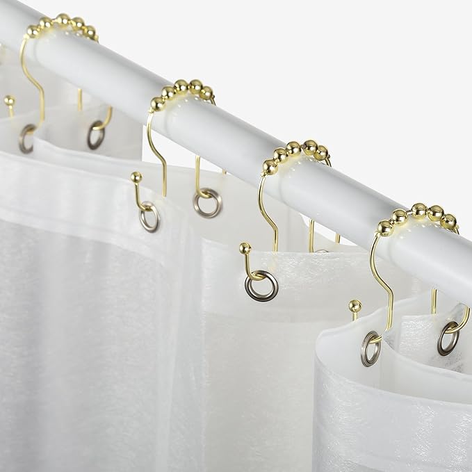 Shower Curtain Hooks, Stainless Steel Gold Shower Curtain Hooks, Rust Proof - Image 6