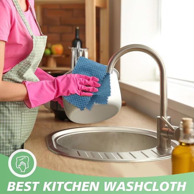 SINLAND Dish Cloth for Washing Dishes Kitchen Washcloth Cleaning Cloth - Image 4