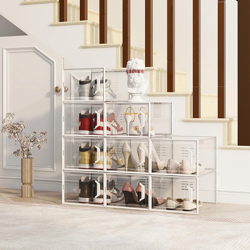 SEE SPRING X-Large Shoe Storage Box Fit Size 11, Space Saving Sneaker Shoe Rack - Image 6