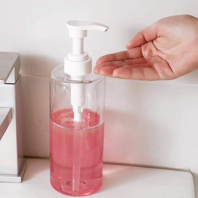 Refillable Lotion Soap Dispenser Plastic Pump Bottle 20oz Clear 2 Pack | - Image 5