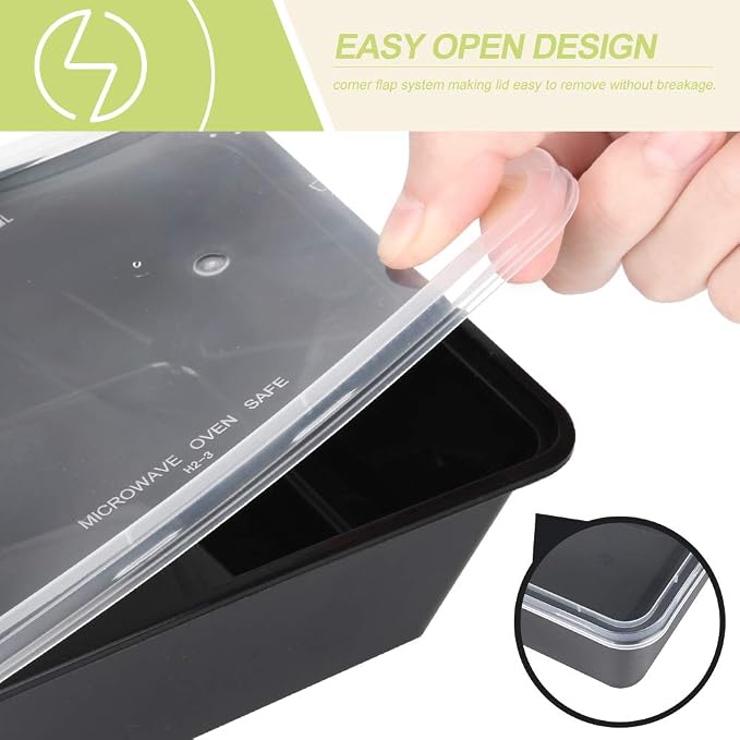 50-Pack Meal Prep Containers, Single Compartment - Image 4