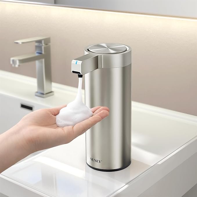 Automatic Foaming Soap Dispenser Touchless – Clog-Free Pump, 0.2s Fast Sensor by SUNLYHOME